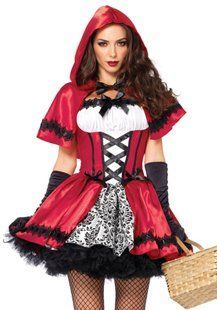 Эротический костюм Красной шапочки Leg Avenue Gothic Red Riding Hood S, платье, накидка, L