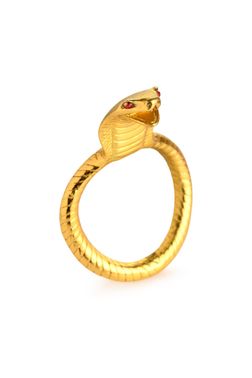 Эрекционное кольцо с головой кобры Master Series: Cobra King Golden Cock Ring