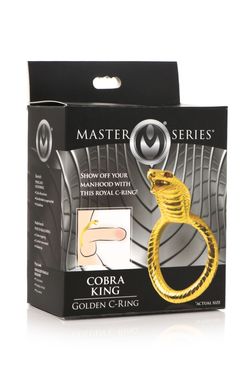 Эрекционное кольцо с головой кобры Master Series: Cobra King Golden Cock Ring