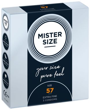 Презервативы Mister Size - pure feel - 57 (3 condoms), толщина 0,05 мм