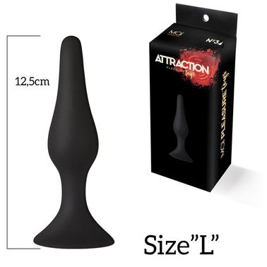 Анальная пробка на присоске MAI Attraction Toys №34 Black, длина 12,5см, диаметр 3,2см