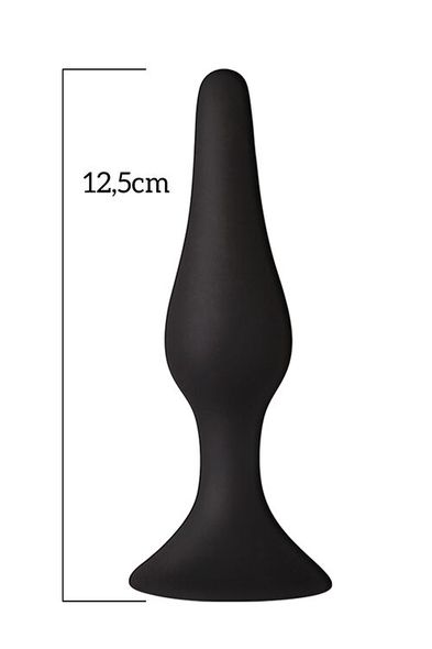 Анальна пробка з присоскою MAI Attraction Toys №34 Black, довжина 12,5см, діаметр 3,2см