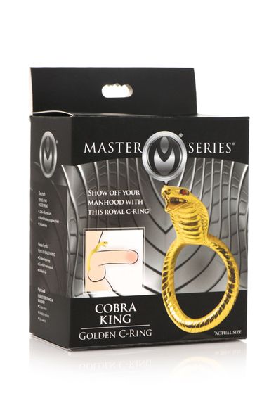 Ерекційне кільце з головою кобри Master Series: Cobra King Golden Cock Ring