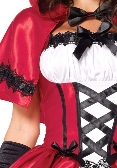 Эротический костюм Красной шапочки Leg Avenue Gothic Red Riding Hood S, платье, накидка, L
