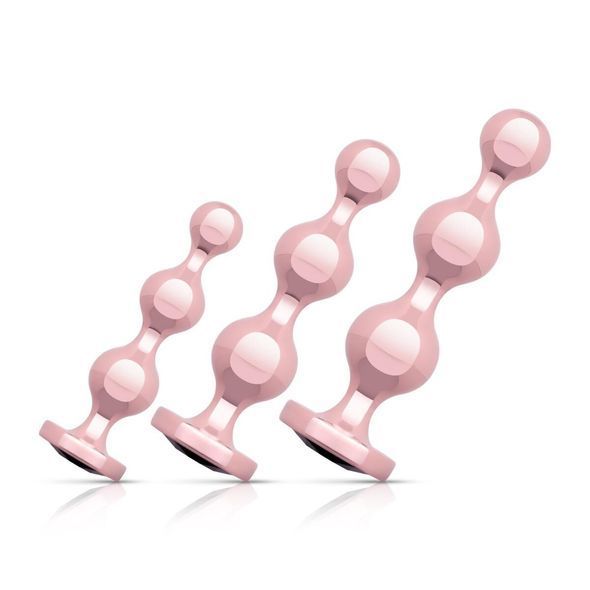 Набор анальных игрушек Rosy Gold - Metal Butt Plug Set 3 Pieces