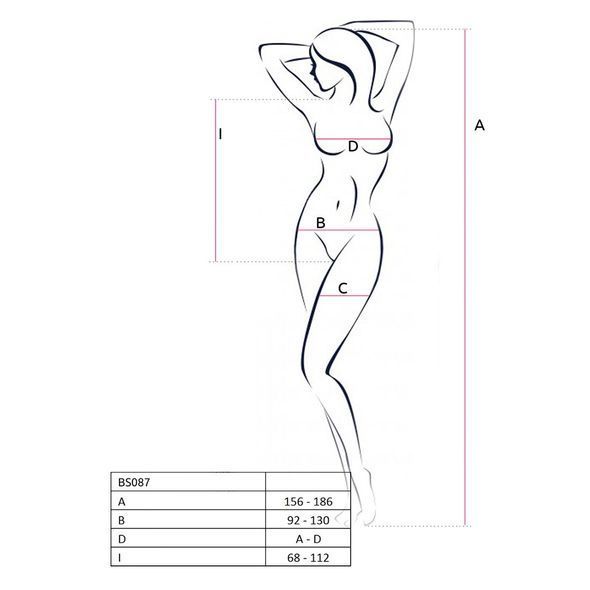 Бодистокинг в крупную сетку Passion BS087 black, открытая спина, халтер, с доступом
