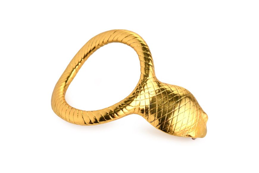 Эрекционное кольцо с головой кобры Master Series: Cobra King Golden Cock Ring