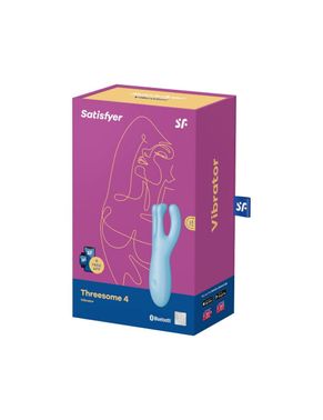 Кліторальний смарт вібратор Satisfyer Threesome 4 Blue з трьома пальчиками