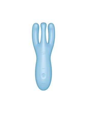 Кліторальний смарт вібратор Satisfyer Threesome 4 Blue з трьома пальчиками