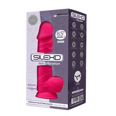 Фалоімітатор з вібрацією SilexD Norman Vibro Pink (MODEL 1 size 8,5in), двошаровий, діаметр 5 см