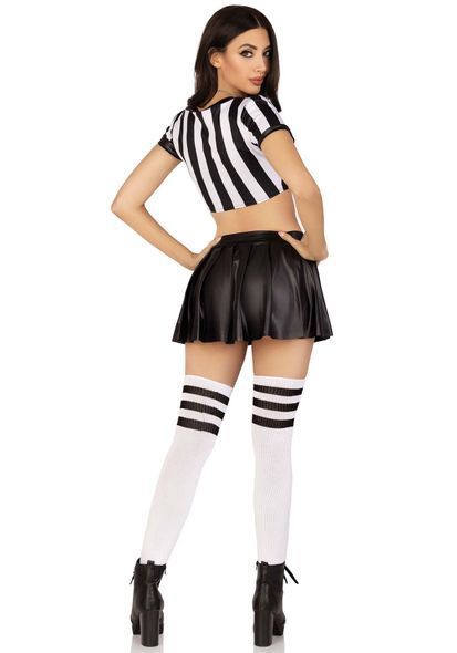 Костюм рефери Leg Avenue Time Out Referee XS, кроп-топ, юбка, свисток, XS/S