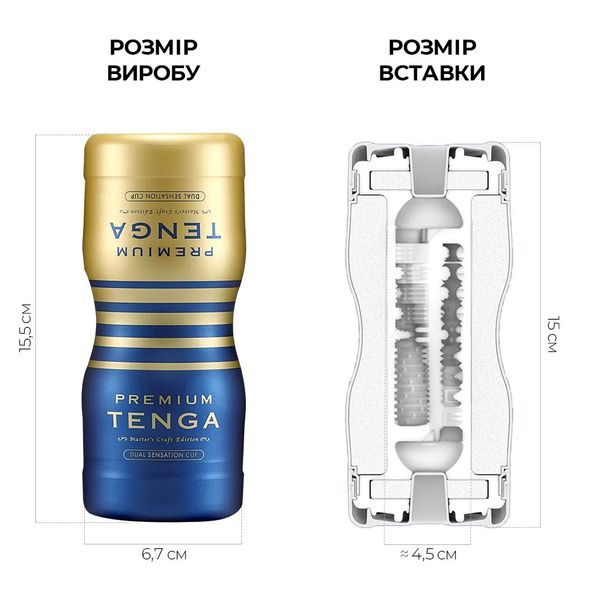 Мастурбатор Tenga Premium Dual Sensation Cup двусторонний, с двумя независимыми каналами