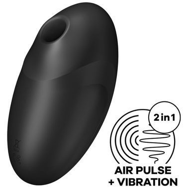 Вакуумный стимулятор с вибрацией Satisfyer Vulva Lover 3 Black, Чорний