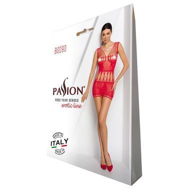 Бодистокинг &mdash; мини-платье с бабочками Passion BS090 red
