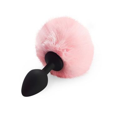 Силіконова анальна пробкаArt of Sex - Silicone Bunny Tails Butt plug, Рожевий, M, Рожевий