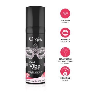 Жидкий вибратор Orgie Dual Vibe!, клубника