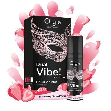 Жидкий вибратор Orgie Dual Vibe!, клубника