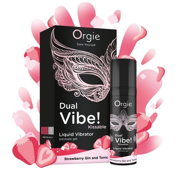 Жидкий вибратор Orgie Dual Vibe!, клубника