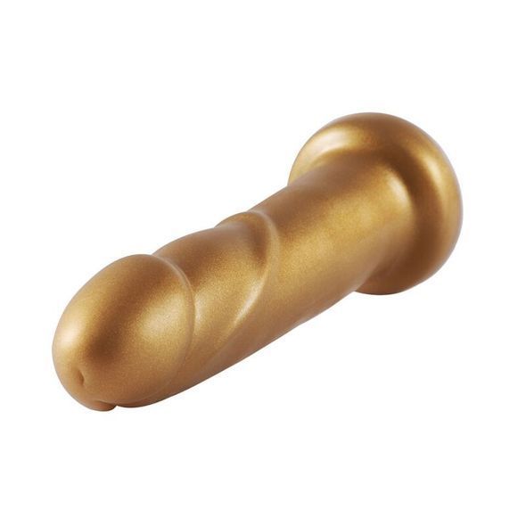 Золотой фаллоимитатор Hismith 6.8&Prime; Golden Silicone Dildo, система KlicLok