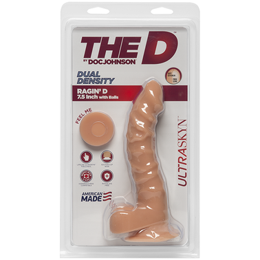 Фаллоимитатор Doc Johnson The D - Ragin D - 7,5 Inch With Balls - ULTRASKYN, диаметр 3,8см