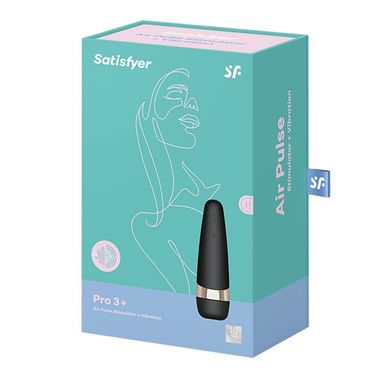 Вакуумний кліторальний стимулятор Satisfyer Pro 3 Vibration з вібрацією та дуже м'яка яким кінчиком