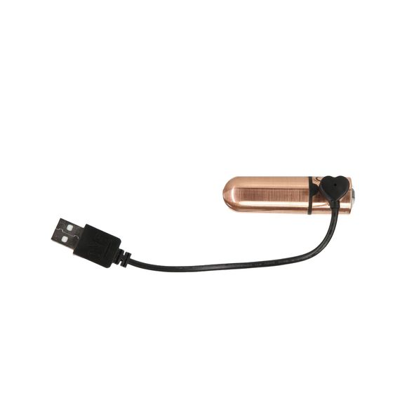 Вибропуля PowerBullet First-Class Bullet 2.5″ with Key Chain Pouch, Rose Gold, 9 режимов вибрации