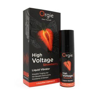 Рідкий вібратор Orgie High Voltage &ndash; Strawberry, 15 мл, ефект мурашок, дуже потужний, смак полуниці