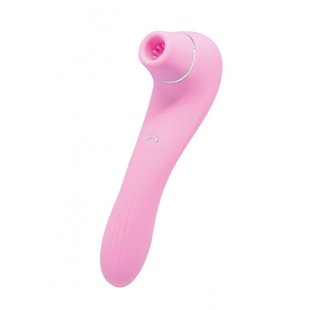 Вакуумний стимулятор з вібрацією Wooomy Smoooch Pink Clitoral Suction & Vibration, 10х2 режимів