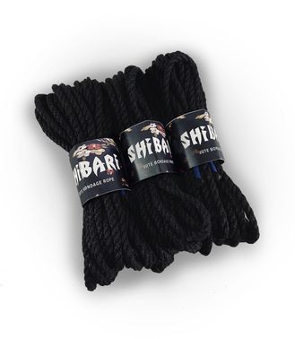 Джутова мотузка для шібарі Feral Feelings Shibari Rope, 8 м чорна