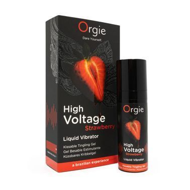 Рідкий вібратор Orgie High Voltage &ndash; Strawberry, 15 мл, ефект мурашок, дуже потужний, смак полуниці