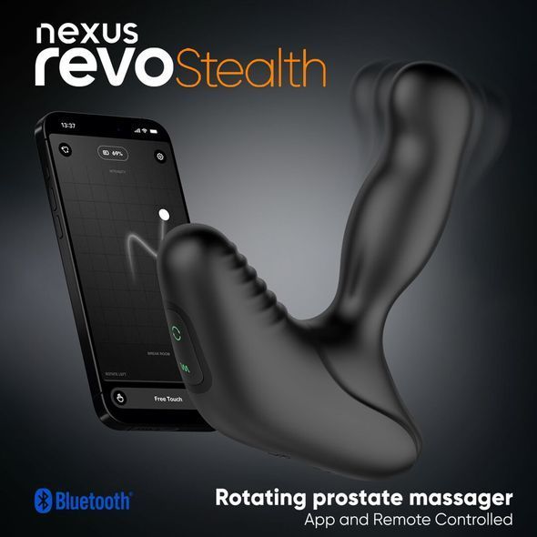 Смарт-масажер простати Nexus Revo Stealth with APP, вібрація+ротація, пульт ДУ, до 10 годин роботи