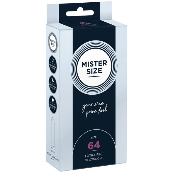 Презервативи Mister Size - pure feel - 64 (10 condoms), товщина 0,05 мм