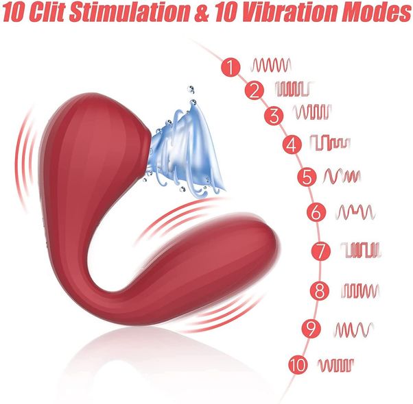 Вакуумный вагинально-клиторальный стимулятор Magic Motion Bobi Red, управление со смартфона