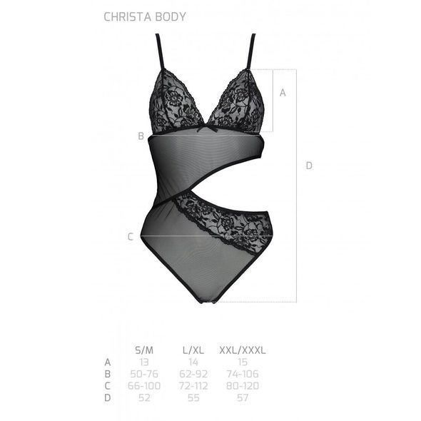 Боди с ажурным лифом Christa Body black S/M — Passion