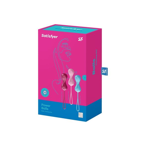 Вагінальні кульки Satisfyer Power Balls (3 пари), діаметр 3,4 см, маса 60-76-92г, з кулькою всередин