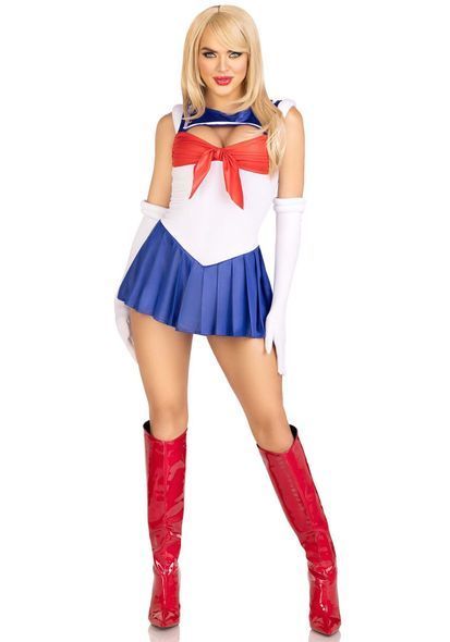 Эротический костюм Сейлор Мун Leg Avenue Sexy Sailor XS, платье, перчатки, бант, XS/S