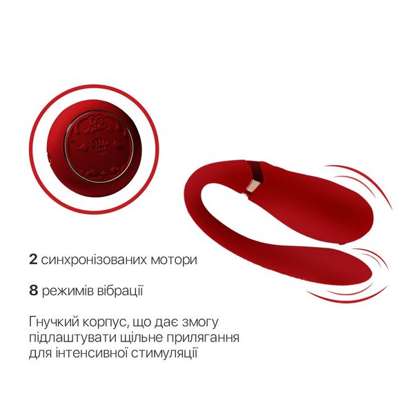 Смартвібратор для пар Zalo Fanfan set Bright Red, пульт ДК