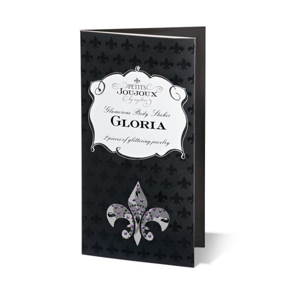 Пэстис из кристаллов Petits Joujoux Gloria set of 2 - Black/Purple, украшение на грудь