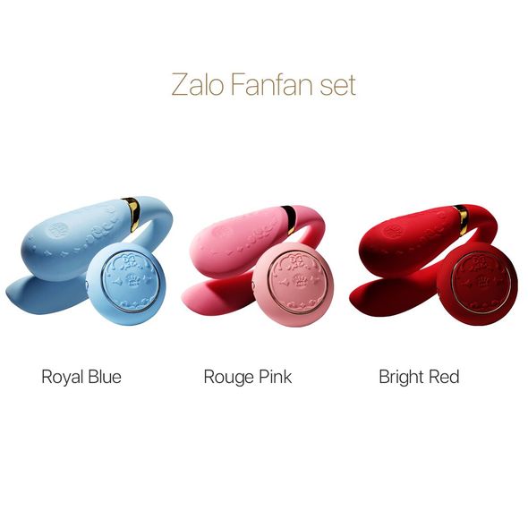 Смартвібратор для пар Zalo Fanfan set Bright Red, пульт ДК