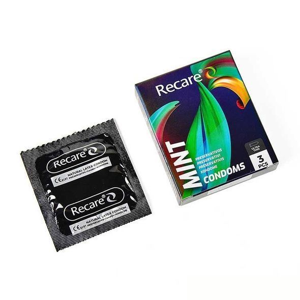 Презервативы Holographic Recare Ultra Thin Mint Condoms 3 шт, ультратонкие, аромат: мята