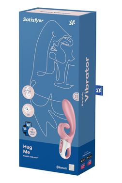 Смарт вибратор кролик Satisfyer Hug Me Pink, 2 мотора, диаметр 4,2см, широкая клиторальная часть