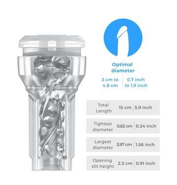 Мастурбатор Kiiroo Feel Pocket Crystal, сумісний з інтерактивною насадкою PowerBlow