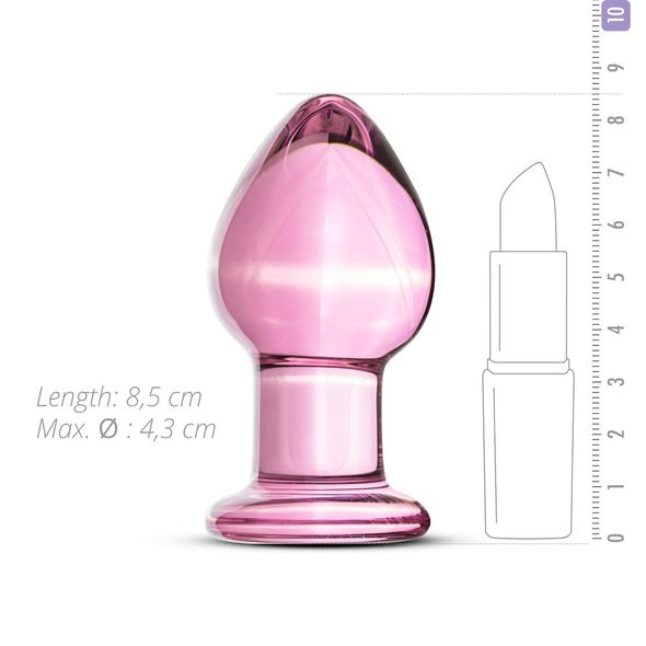 Розовая анальная пробка из стекла Gildo Pink Glass Buttplug No. 27