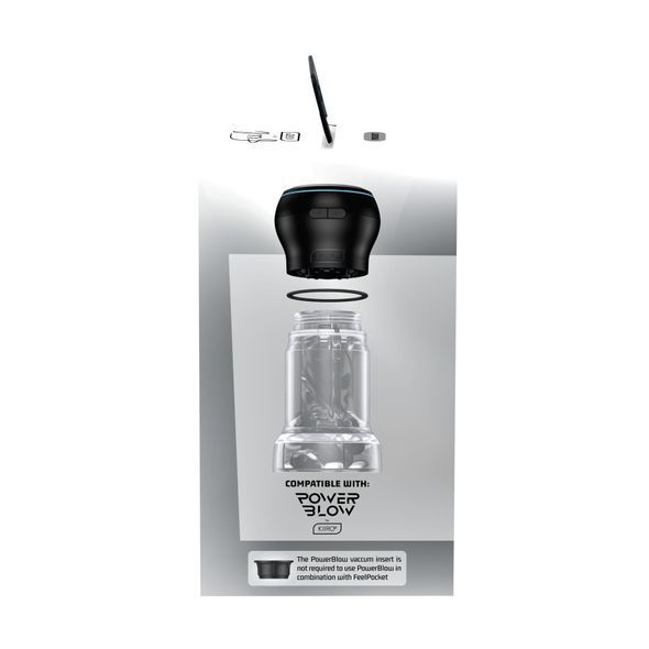 Мастурбатор Kiiroo Feel Pocket Crystal, сумісний з інтерактивною насадкою PowerBlow