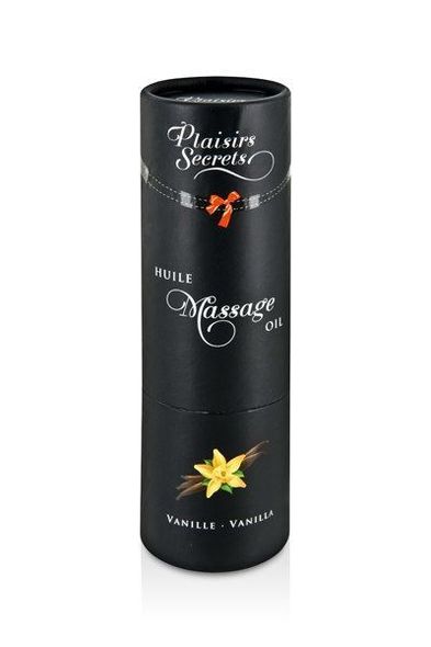 Масажна олія Plaisirs Secrets Vanilla (59 мл) з афродизіаками, їстівна, подарункове паковання