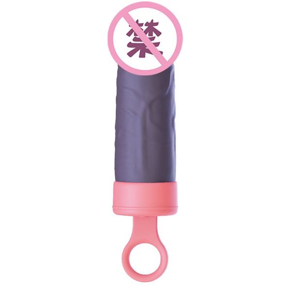 Вібратор CuteVibe Teddy Pink (Black Dildo), реалістичний вібратор під виглядом морозива