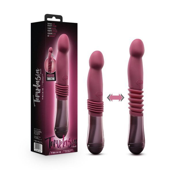 Пульсатор для точки G Blush Temptasia &ndash; Trixie Thrusting Dildo &ndash; Wine Red, 3 швидкості