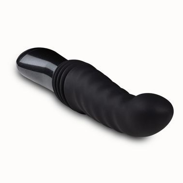 Пульсатор Blush Temptasia &ndash; Lazarus Thrusting Dildo &ndash; Black, ребристий стовбур, 3 швидкості