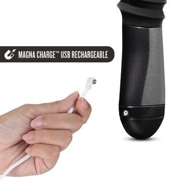 Пульсатор Blush Temptasia &ndash; Lazarus Thrusting Dildo &ndash; Black, ребристий стовбур, 3 швидкості