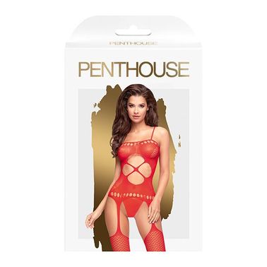 Бодістокінг з вирізом на животику Penthouse - Hot Nightfall Red S/L